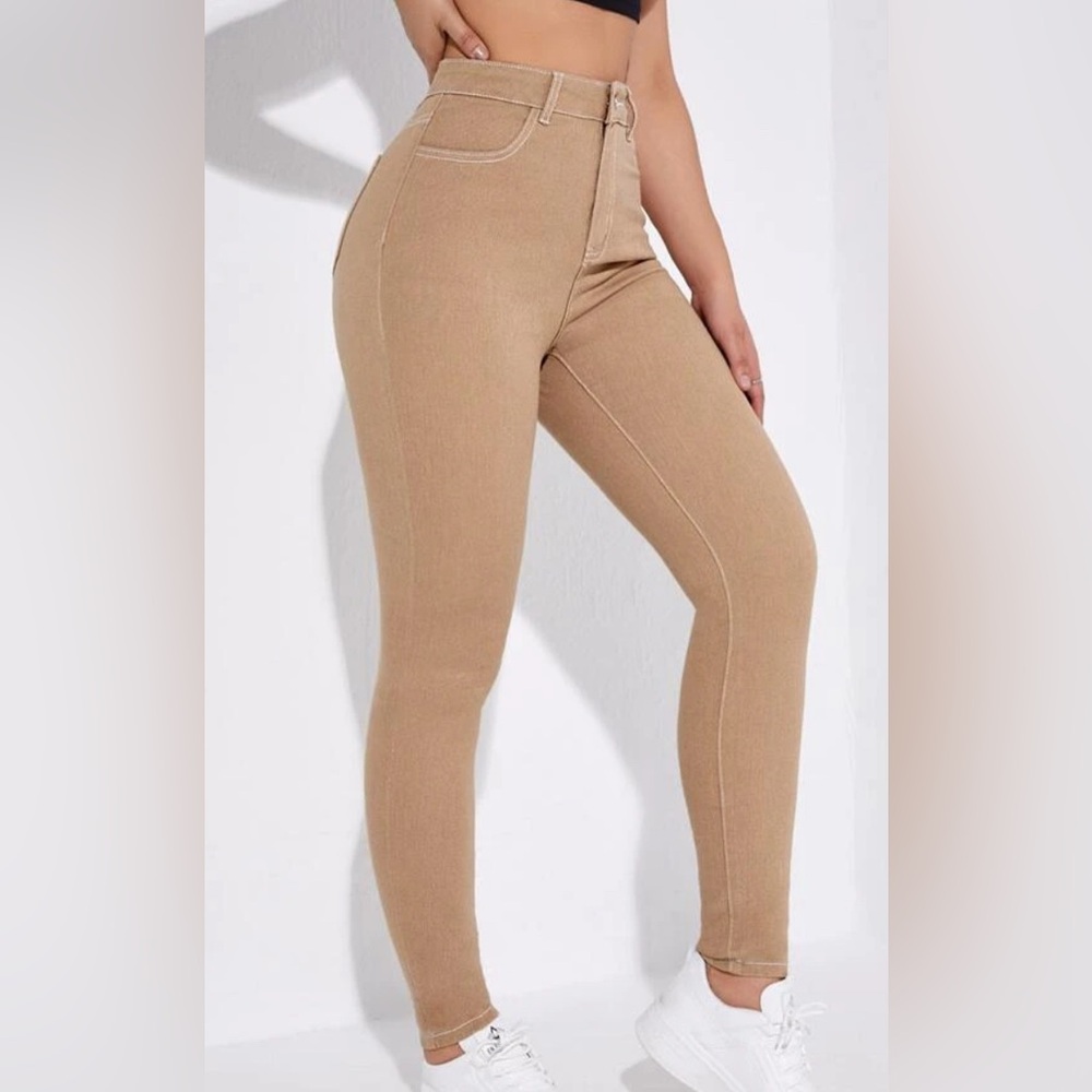 2/$13-straight leg stretchy jeans with white stitching, very cute